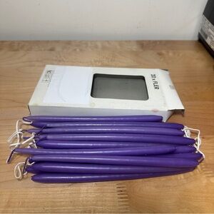 20 pcs Purple Taper Dinner Spell Candles 8-inch Tall  x 0.33 (1/3) inch Diameter